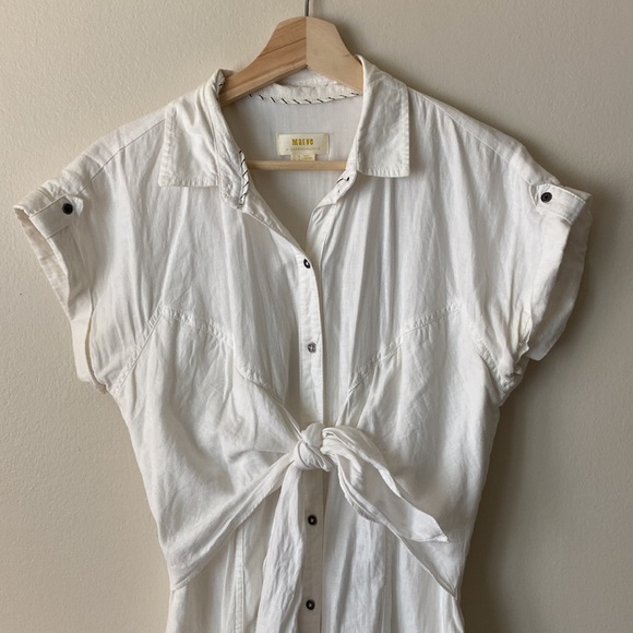 Anthropologie Maeve Linen Button Midi Dress - Picture 3 of 6